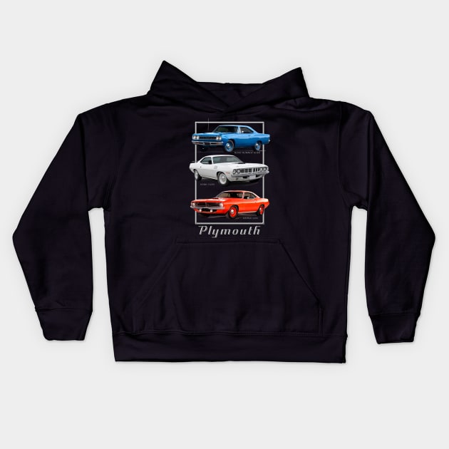 Plymouth American Muscle Car Kids Hoodie by Jose Luiz Filho